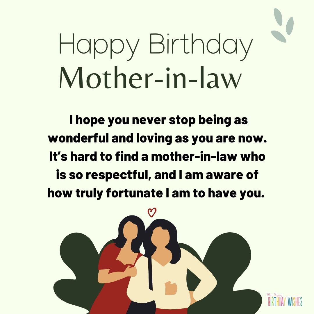birthday greetings for mother in law about being wonderful