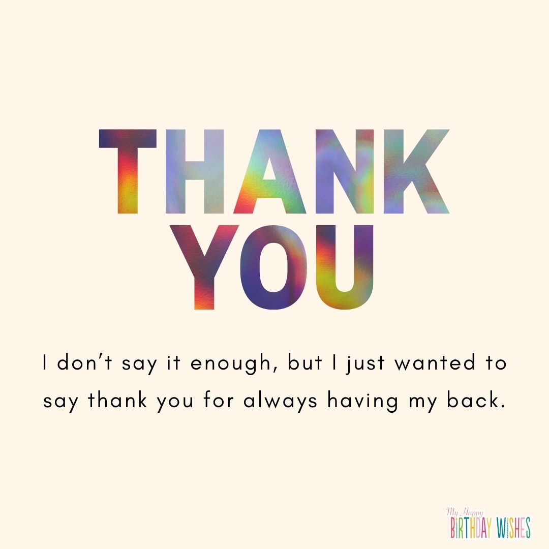 thank you card for a friend to lean on