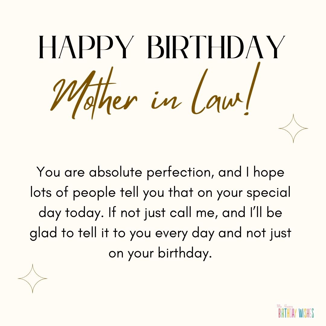 minimalist design birthday card and wishes for mother in law