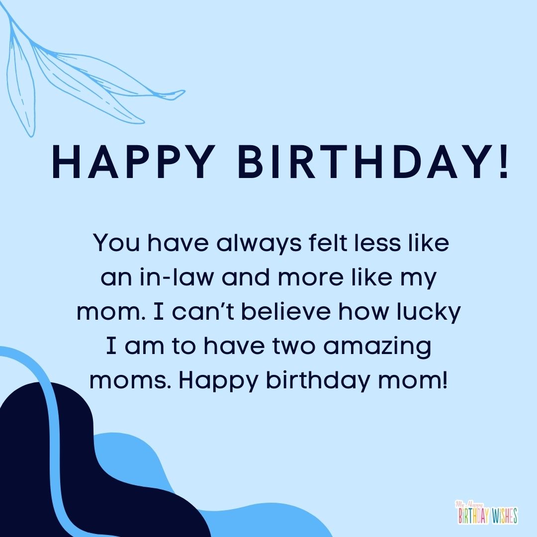 blue themed birthday design for mother in law