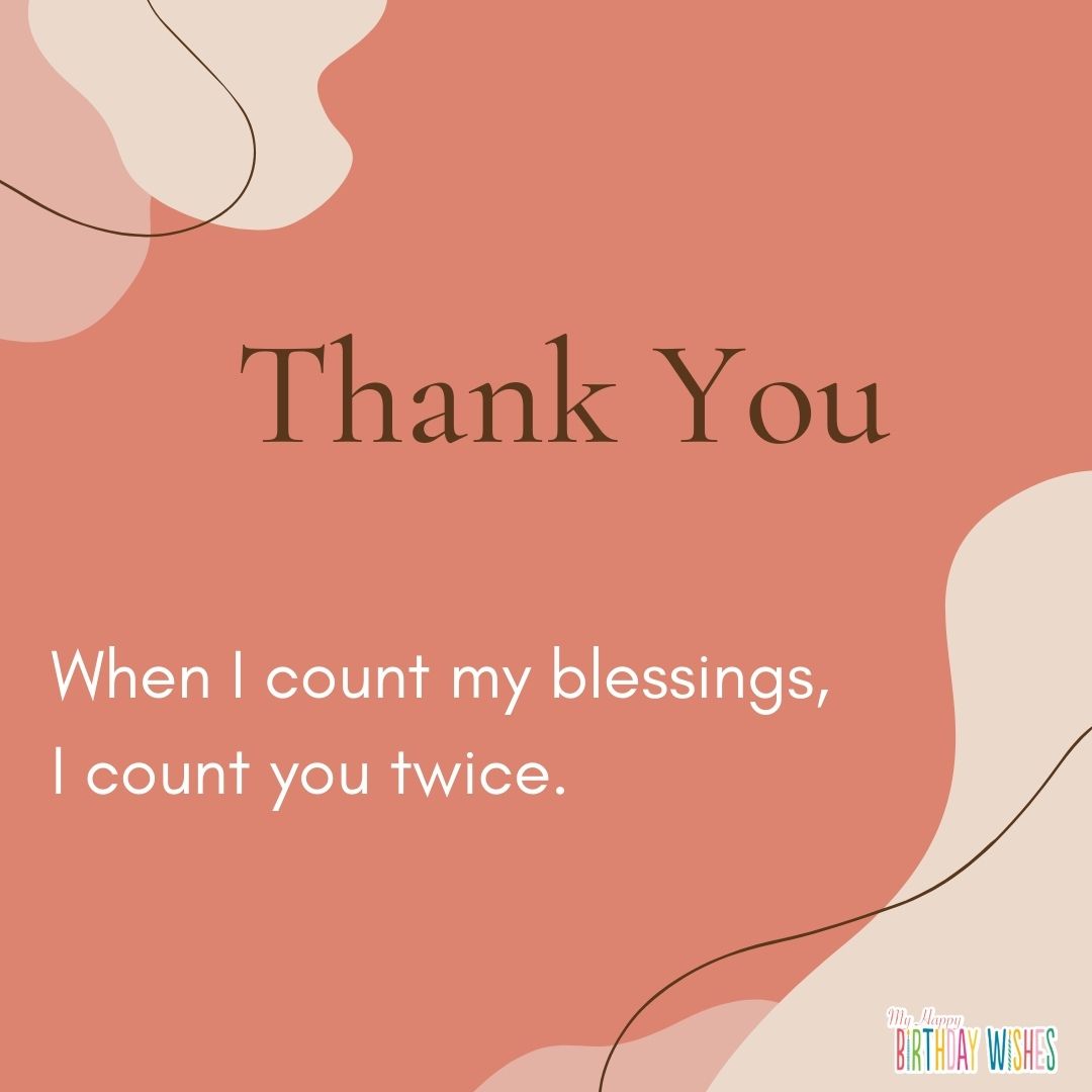 thank you card for someone who is a blessing with minimal design