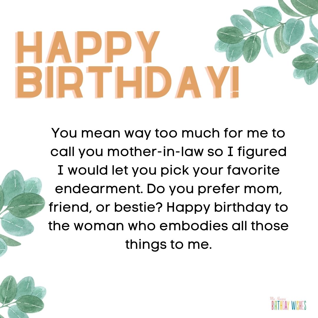 green and white theme design birthday card for mother in law