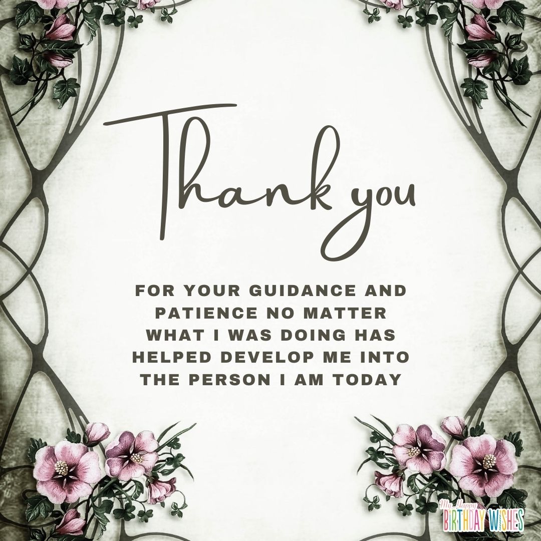 thank you card for someone who is the guider of your life