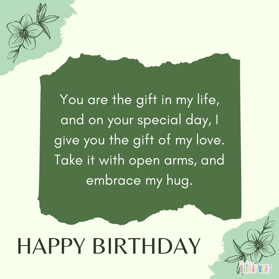 for special someone birthday card with sweet and special message, green and scrapbook themed design