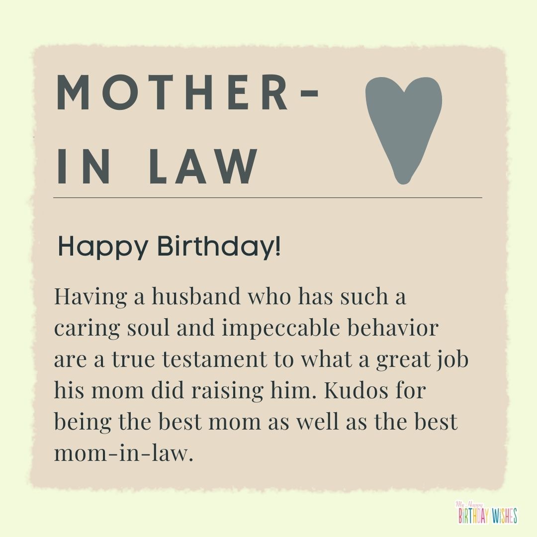 cute birthday card for mother in law with sentimental message