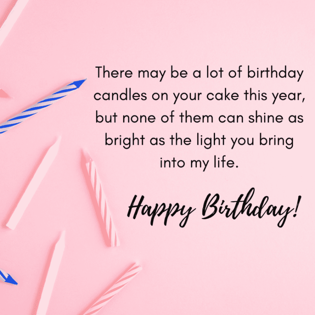 birthday greeting for someone that has many candle design