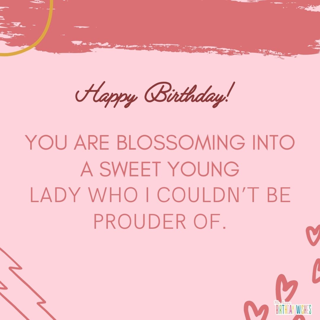 for young to lady daughter birthday card with hearts and abstract designs