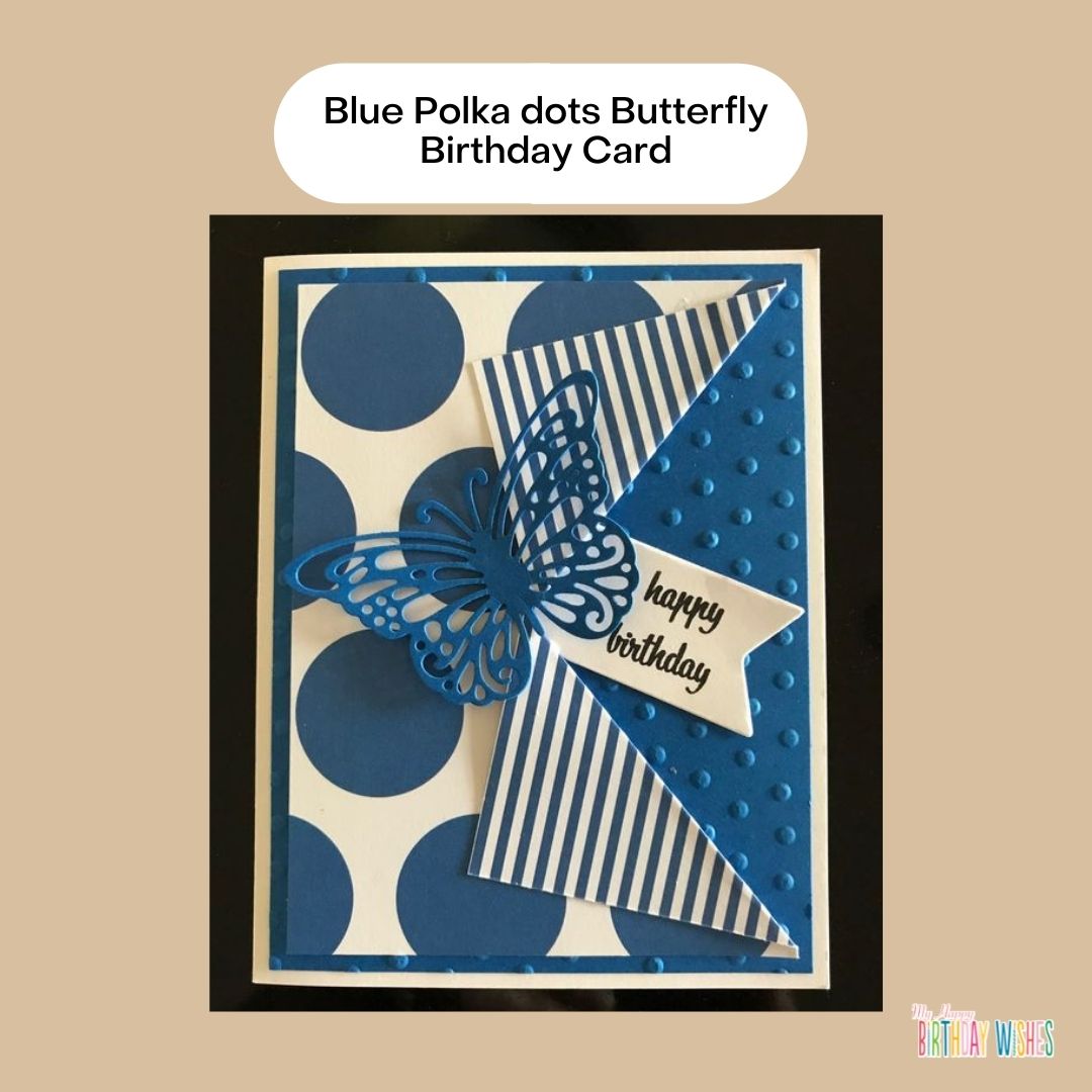 polka dots and butterfly design birthday card ideas
