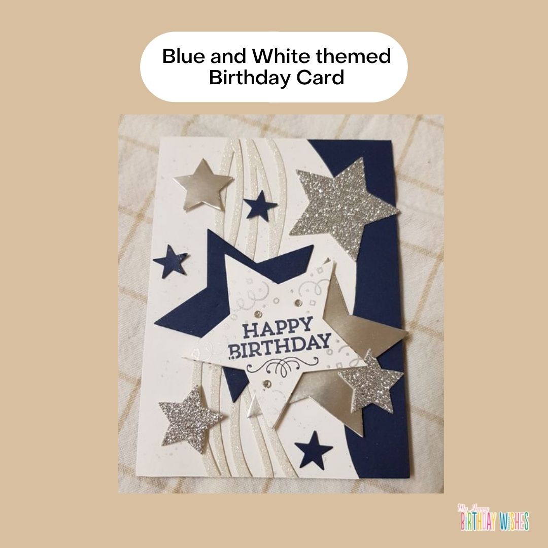 elegant birthday card design with glitters and stars