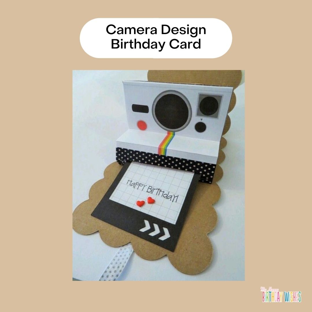 foldable camera design birthday card