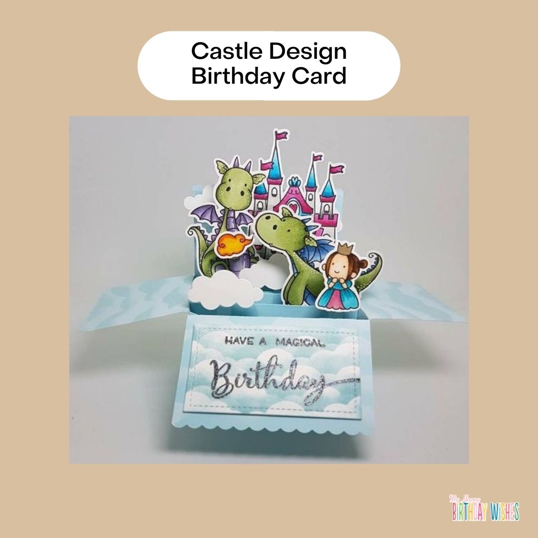 birthday cards design for kids with castle