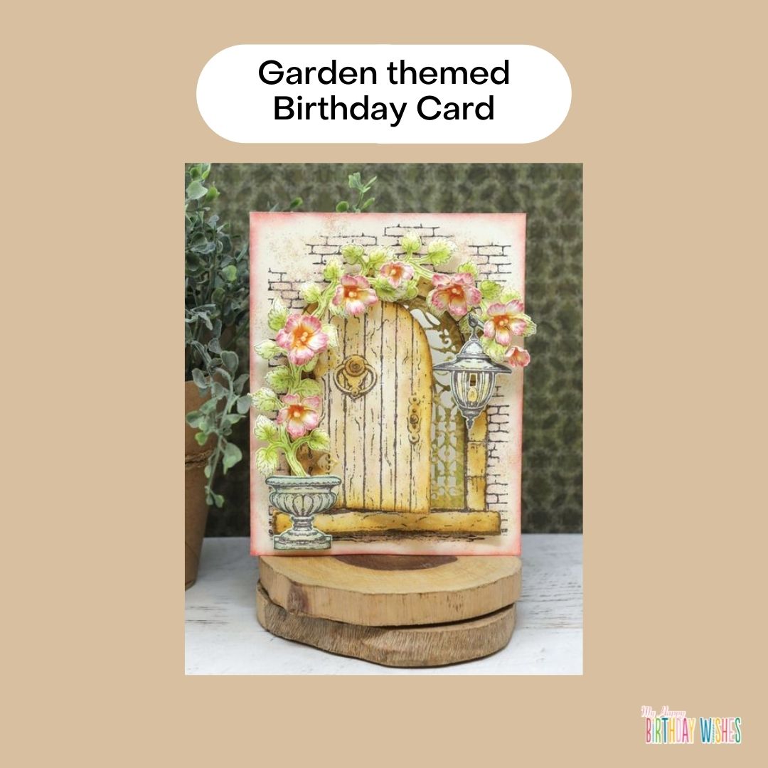 cool garden theme design birthday card idea