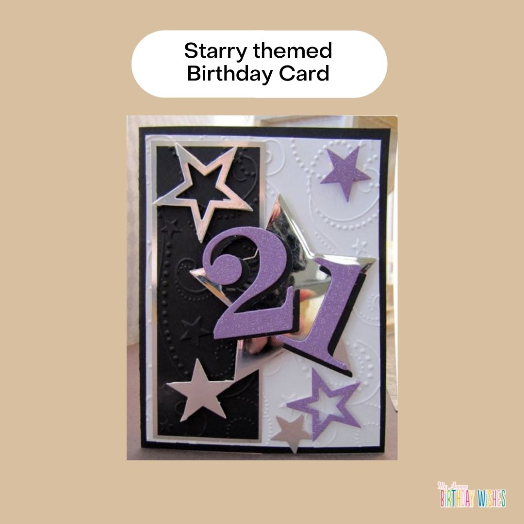 for 21st birthday birthday card design with stars