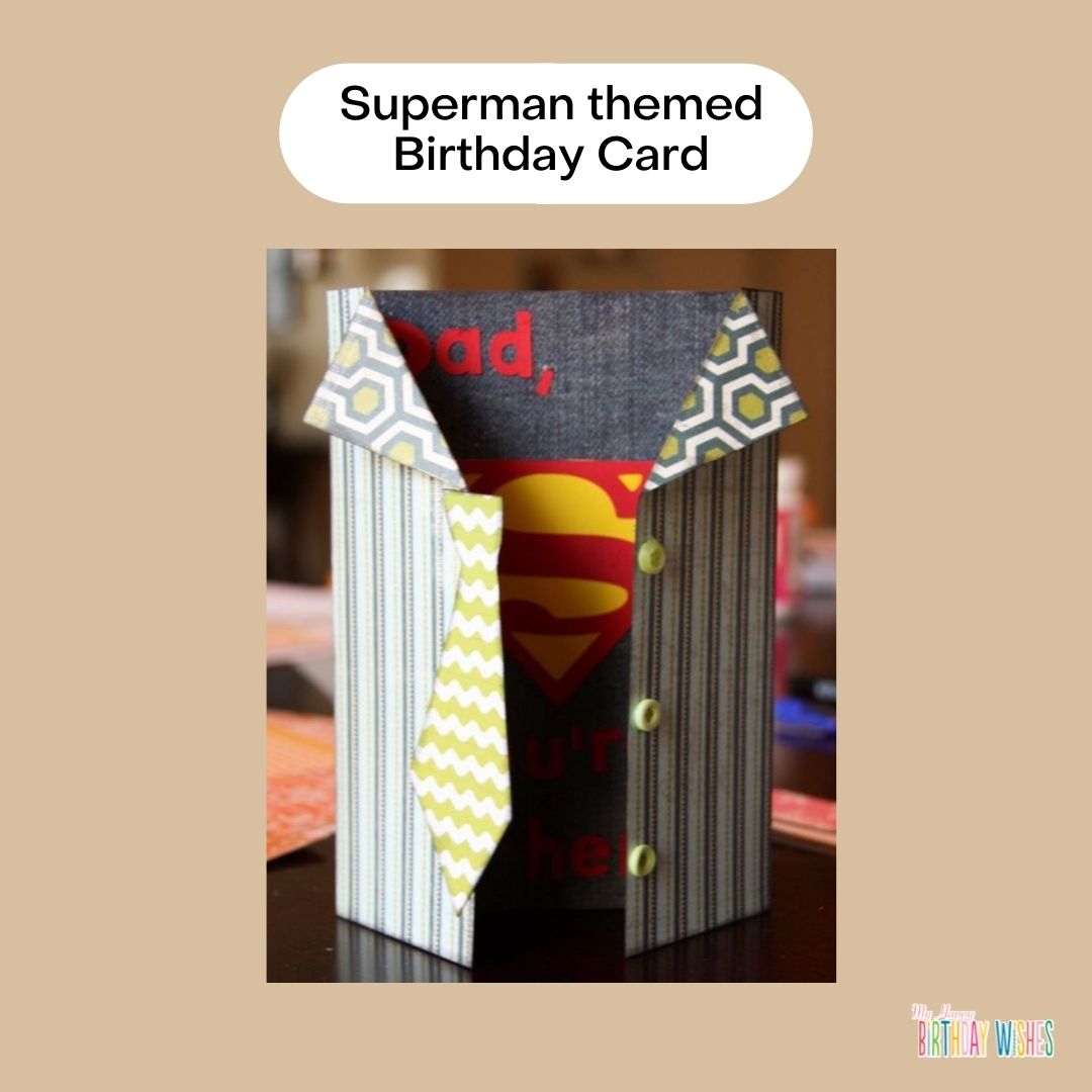 minimal superman inspired birthday card