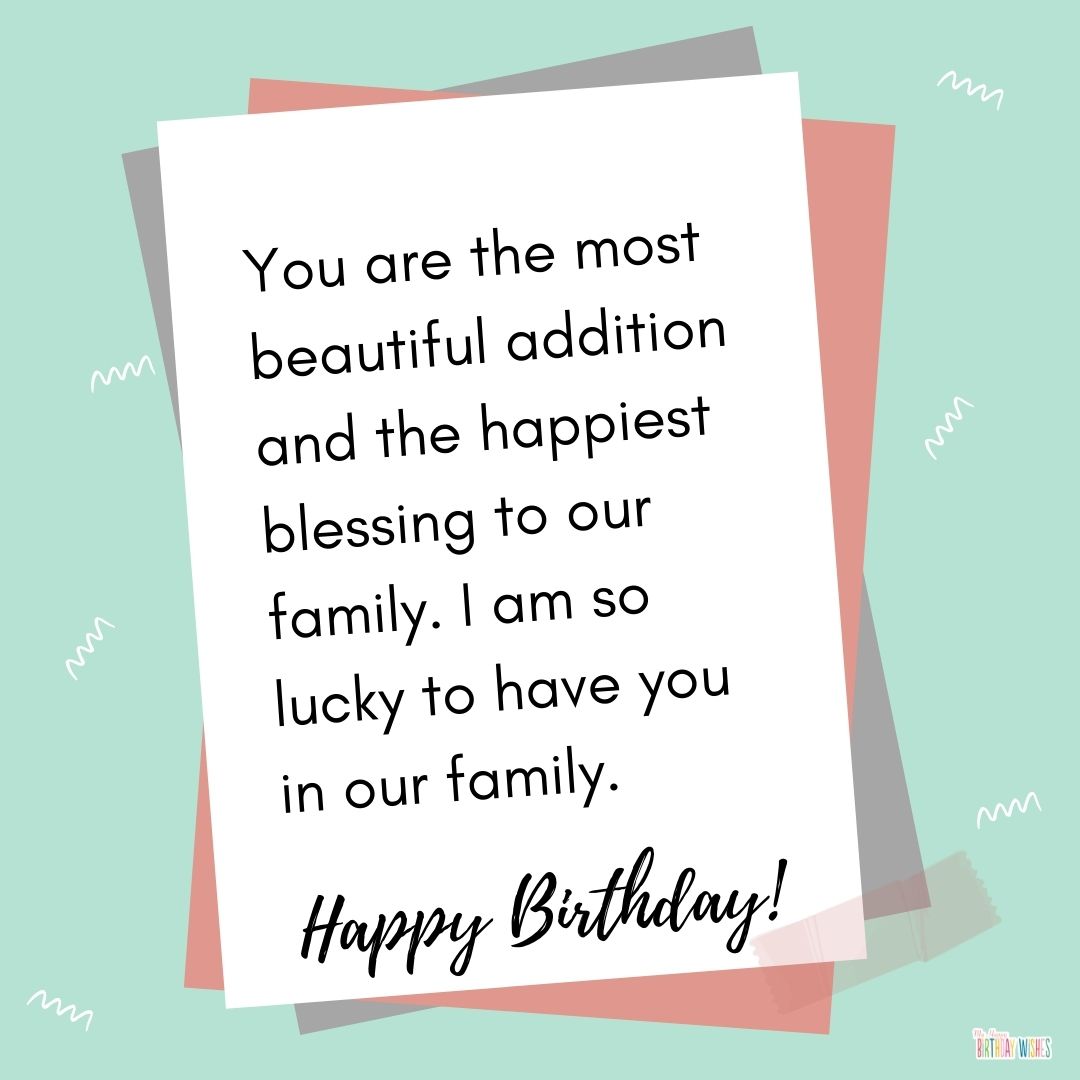 sweet birthday wish for sister-in-law with minimal design