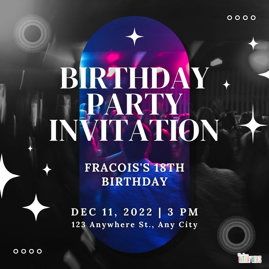blurry and aesthetic birthday invitation for 18th birthday