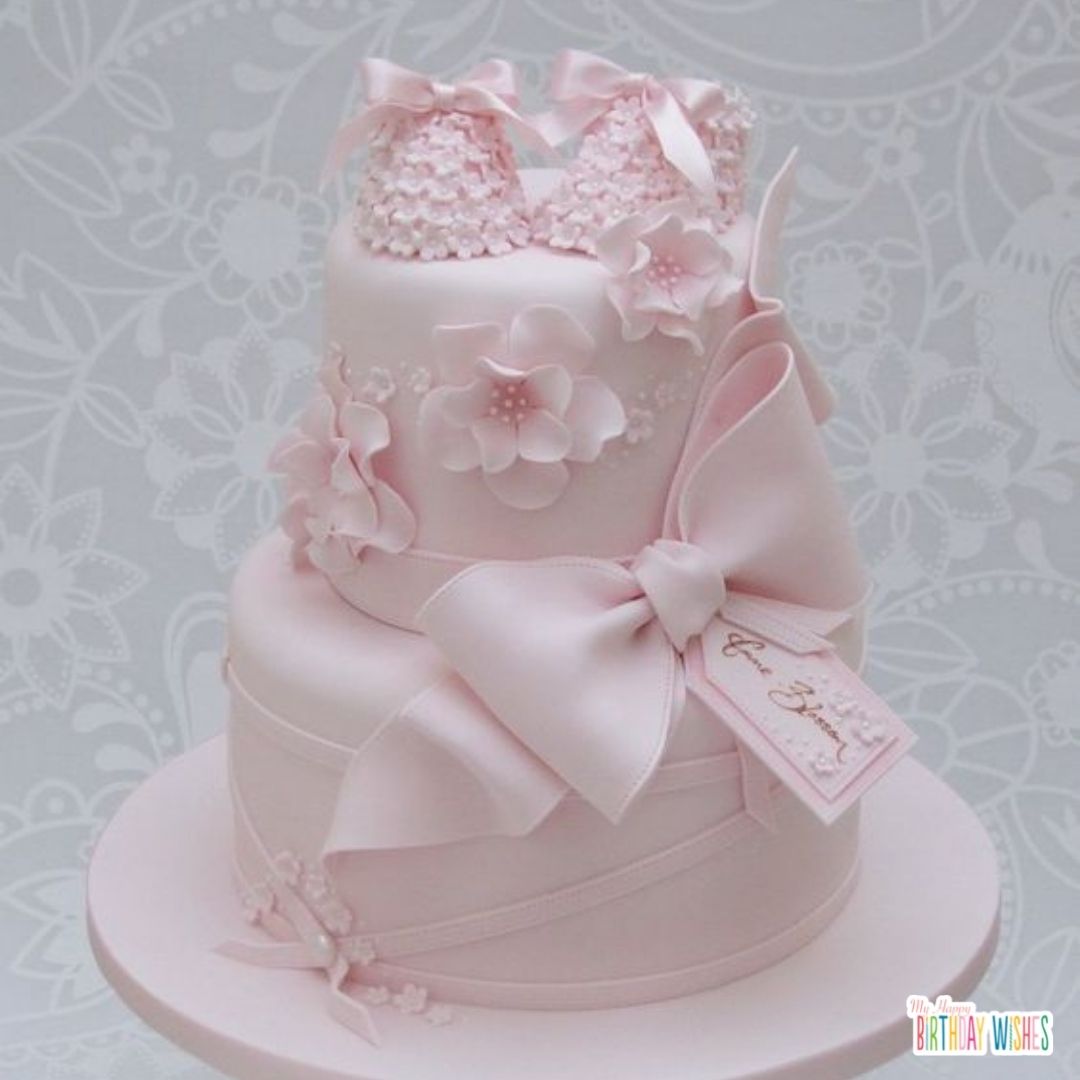 christening cake ideas all pink design