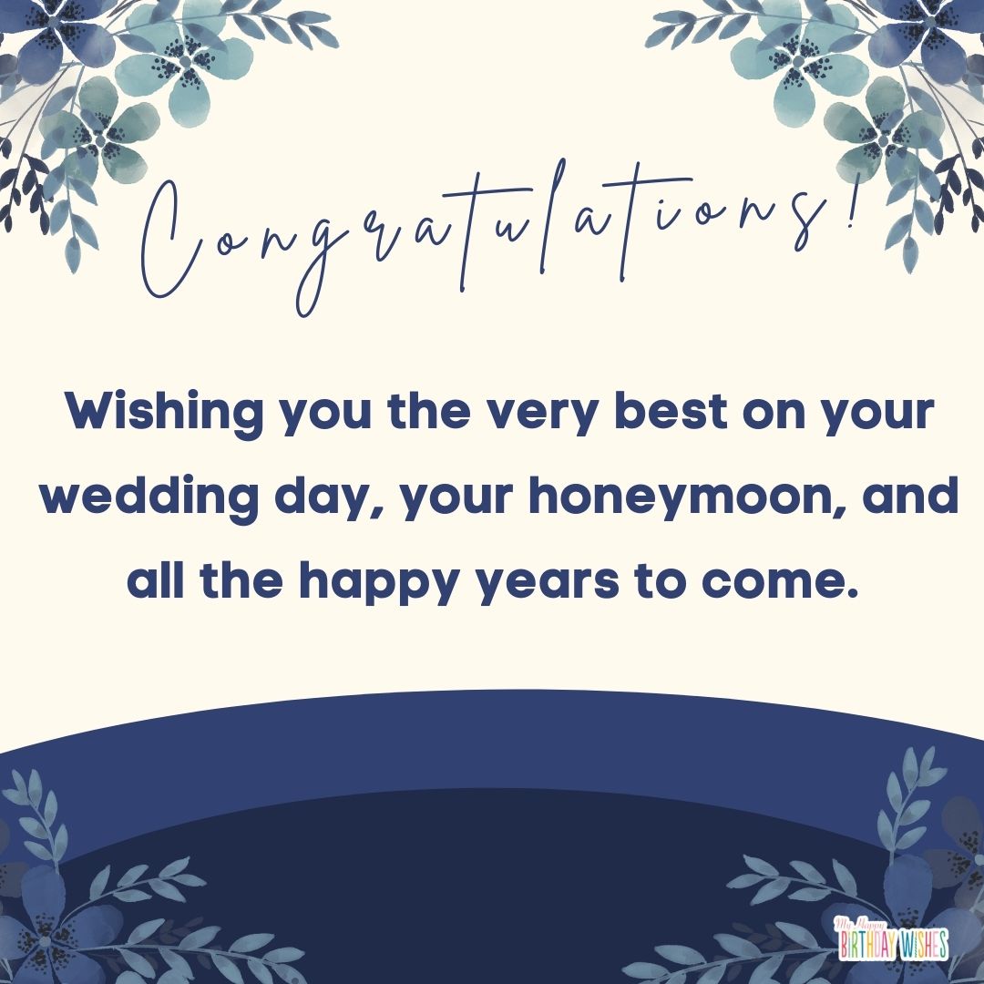 blue themed wedding wish with designs