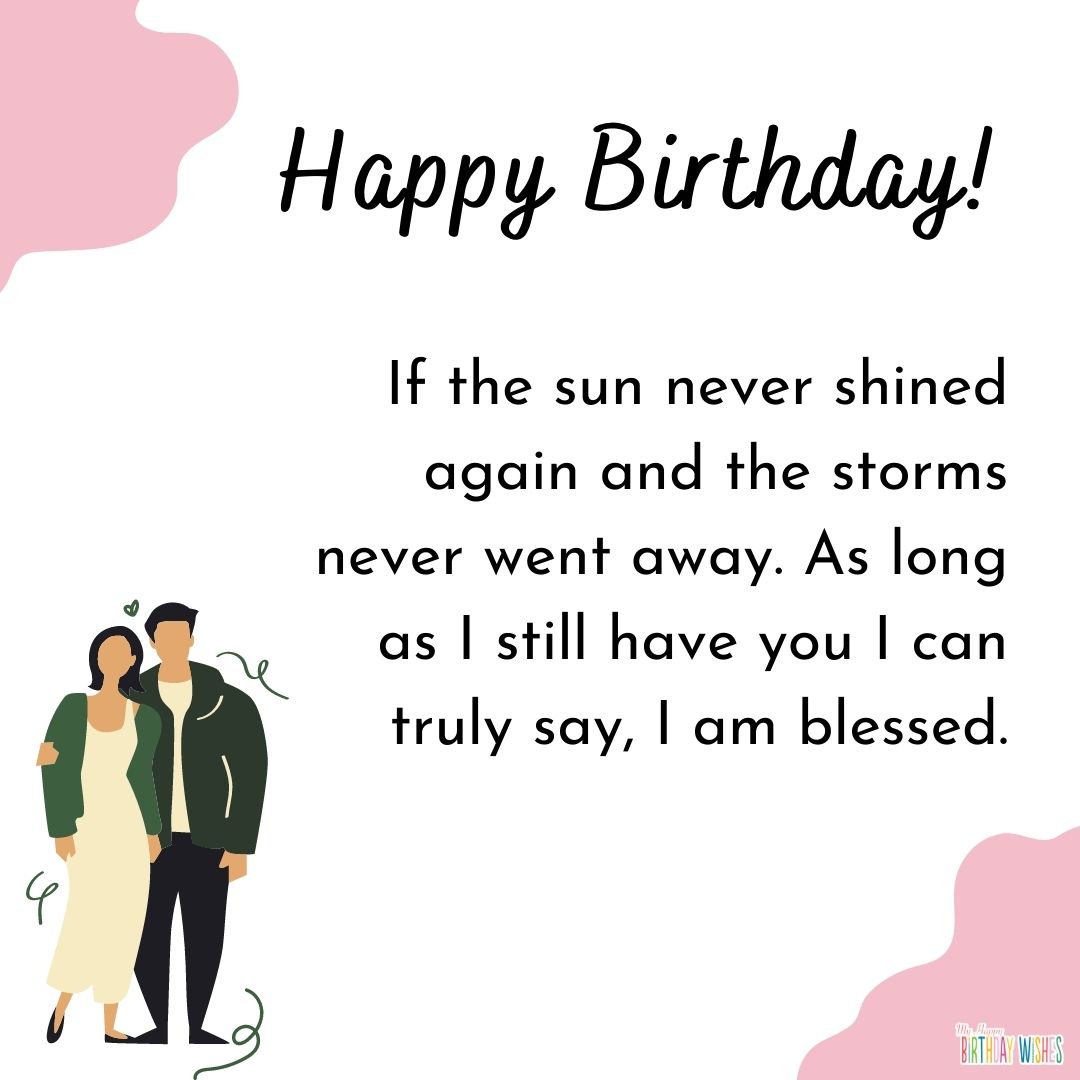 birthday card with minimal design and couple characters