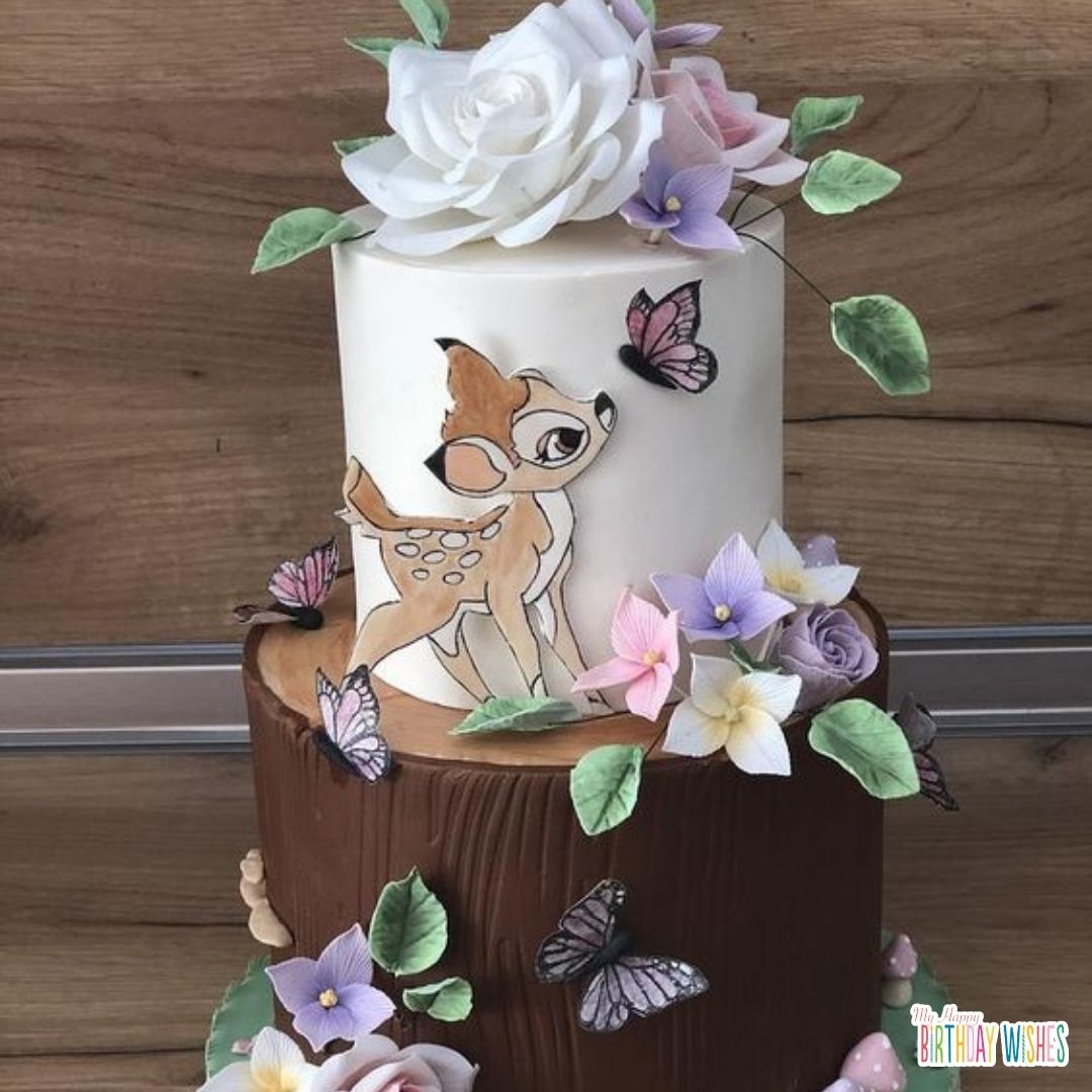 birthday cake for girls with deer design