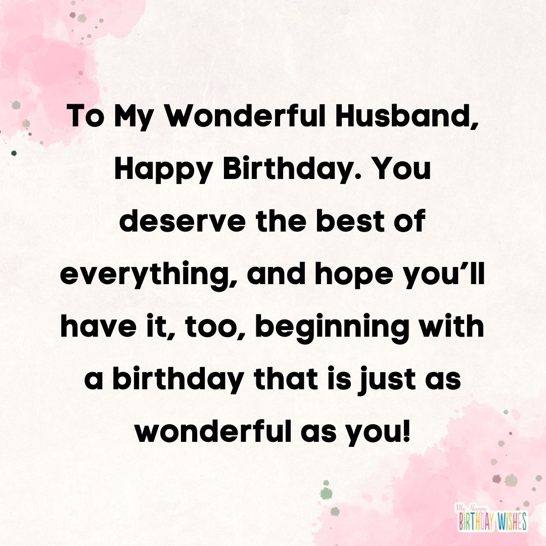 to a wonderful husband birthday wish gradient themed design