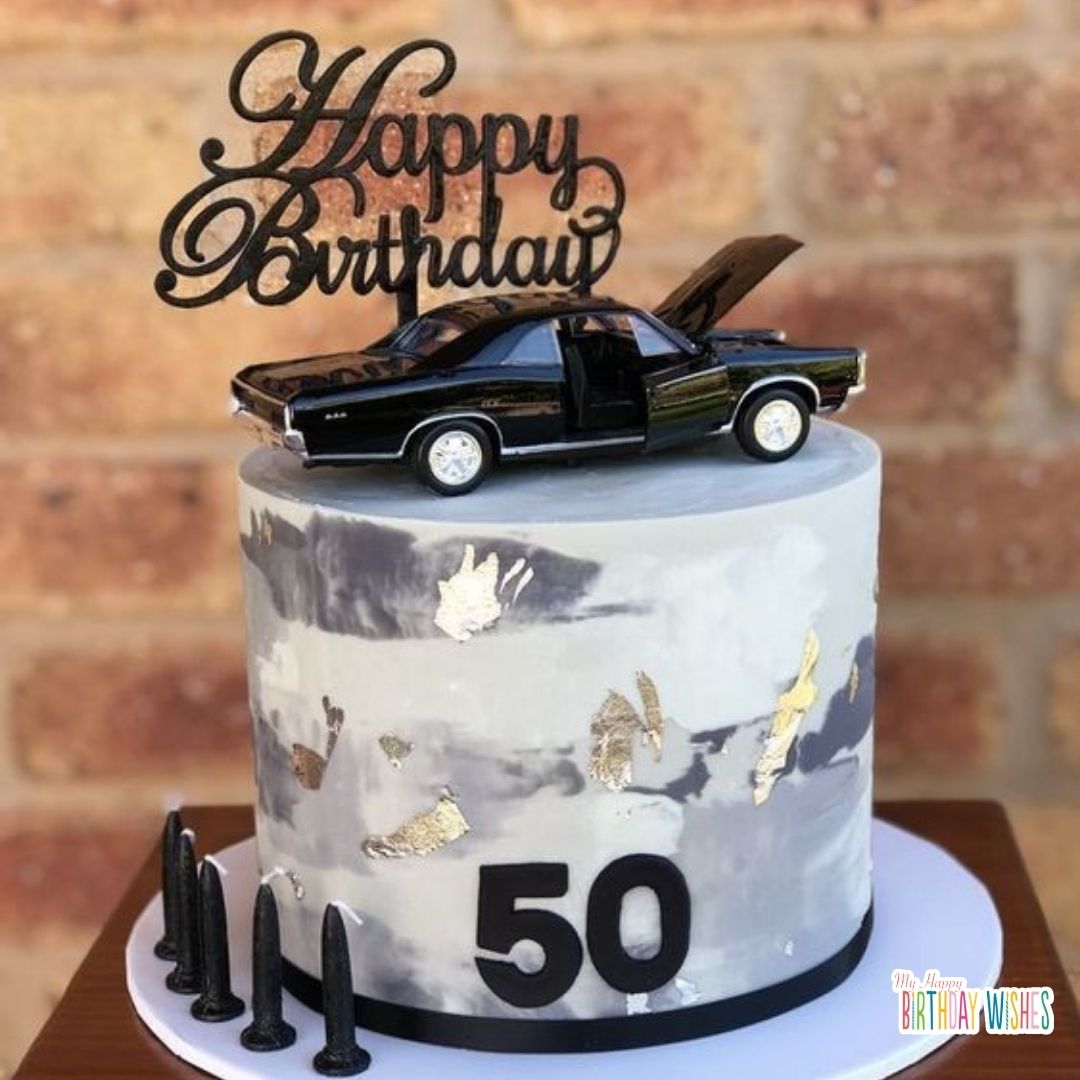 modern design birthday cake for 50th birthday