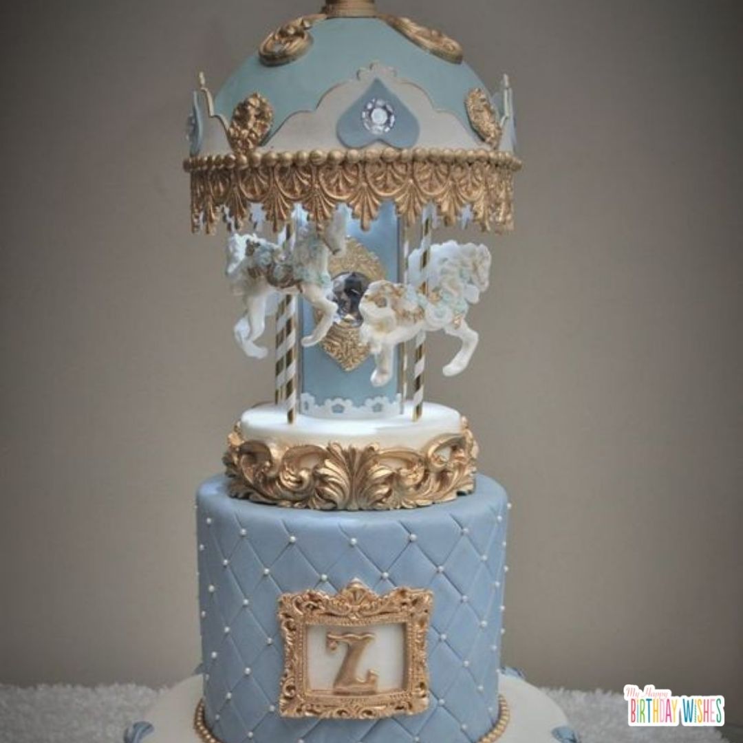 unique carousel cake for boy christening