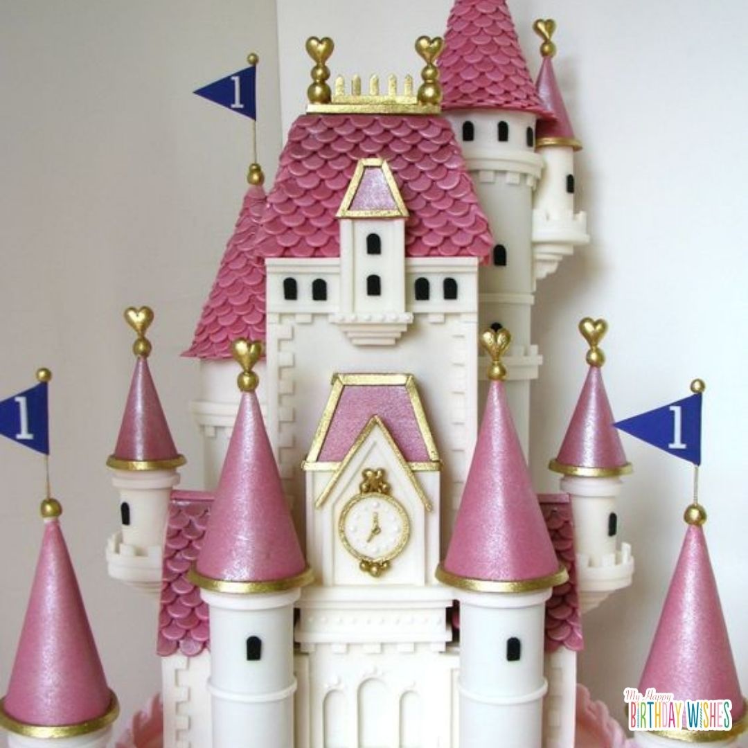 castle designed cake pink castle
