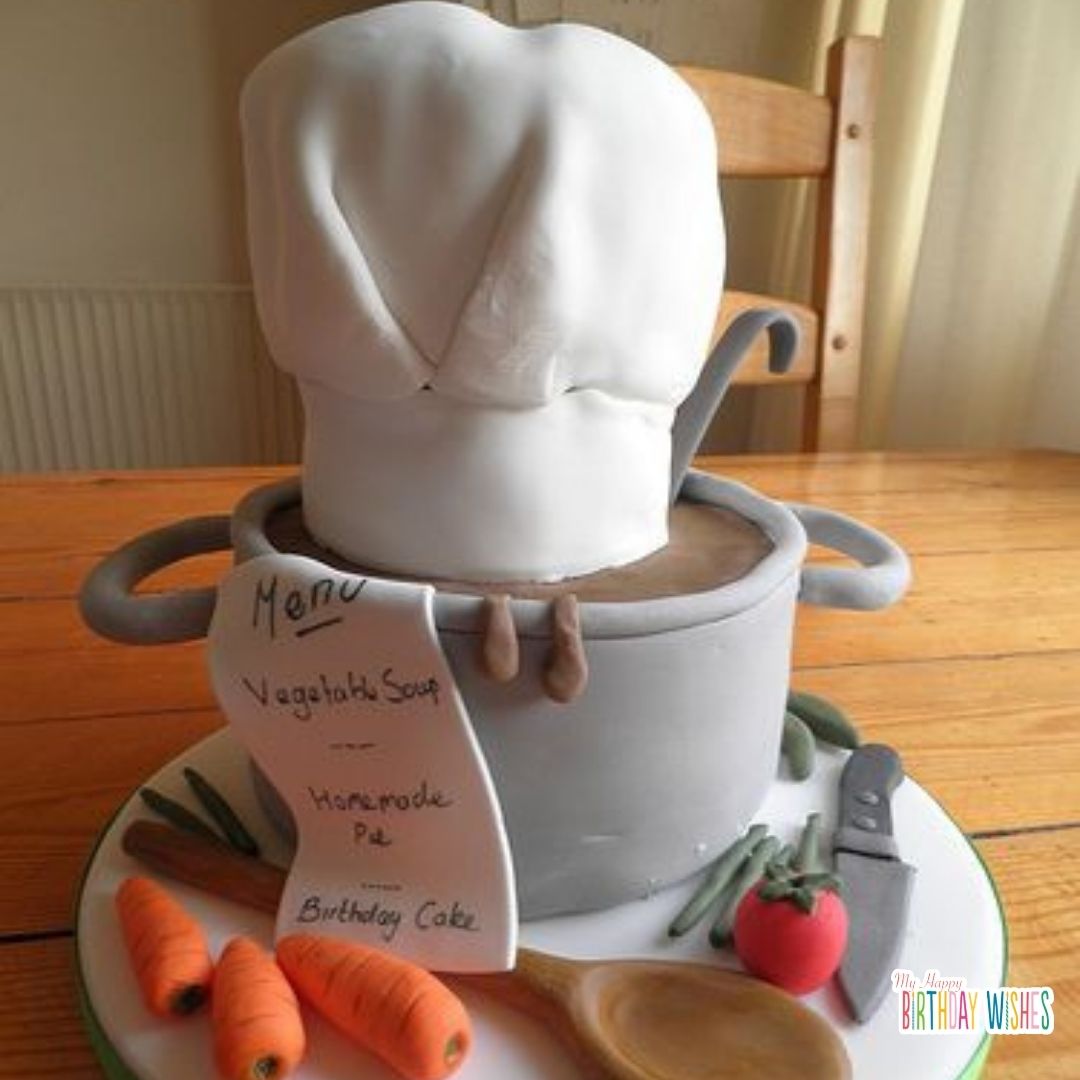 for chef inspired birthday cake turning 50 years old