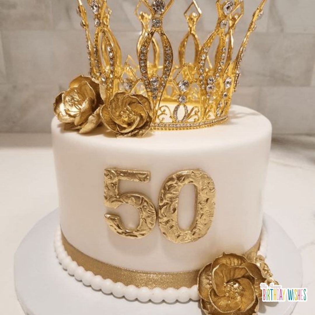 birthday cake with crown design
