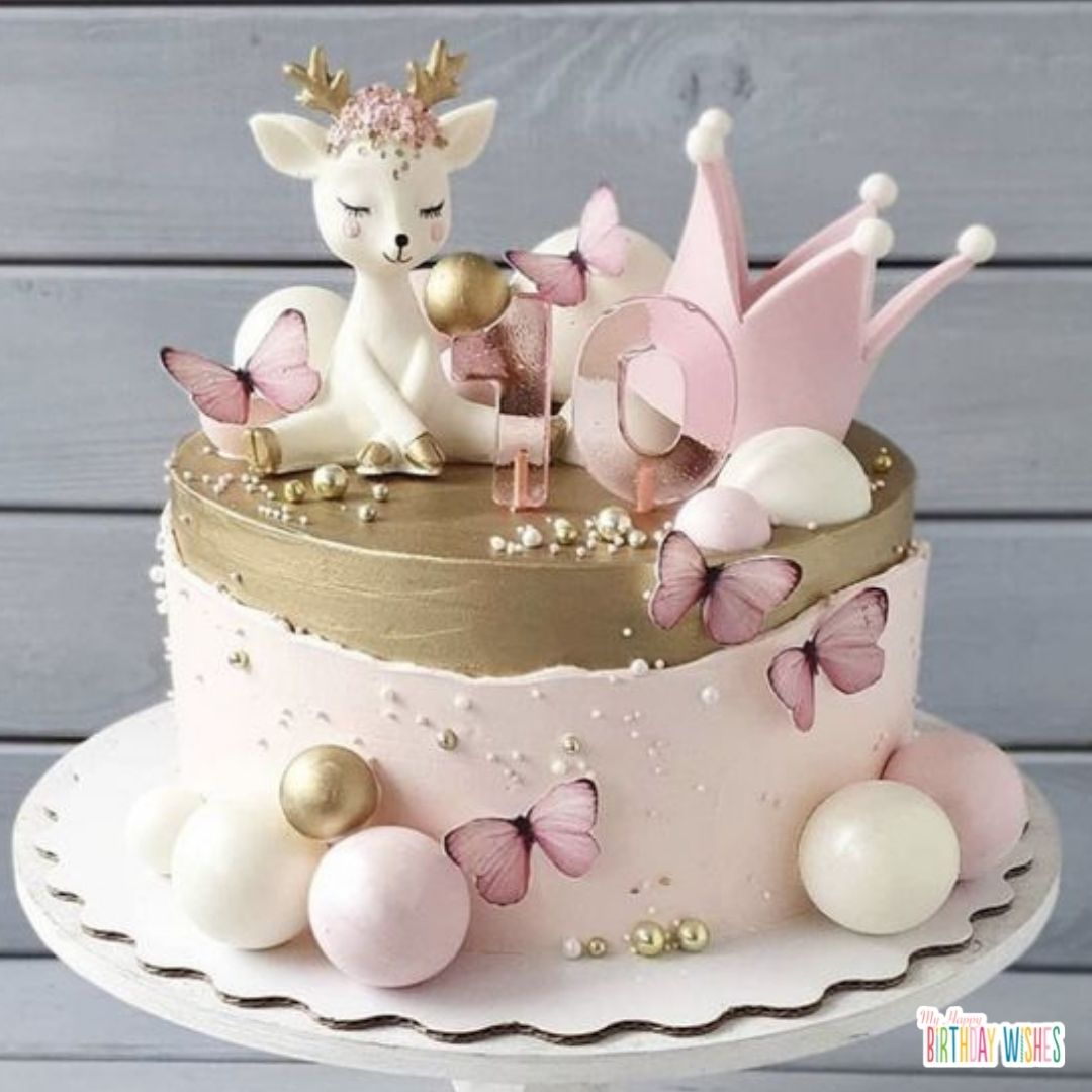 deer inspired christening cake