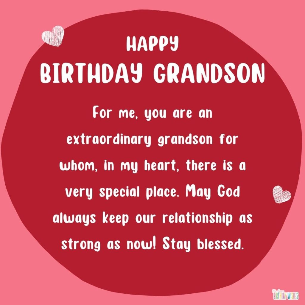 pink themed birthday message for grandson