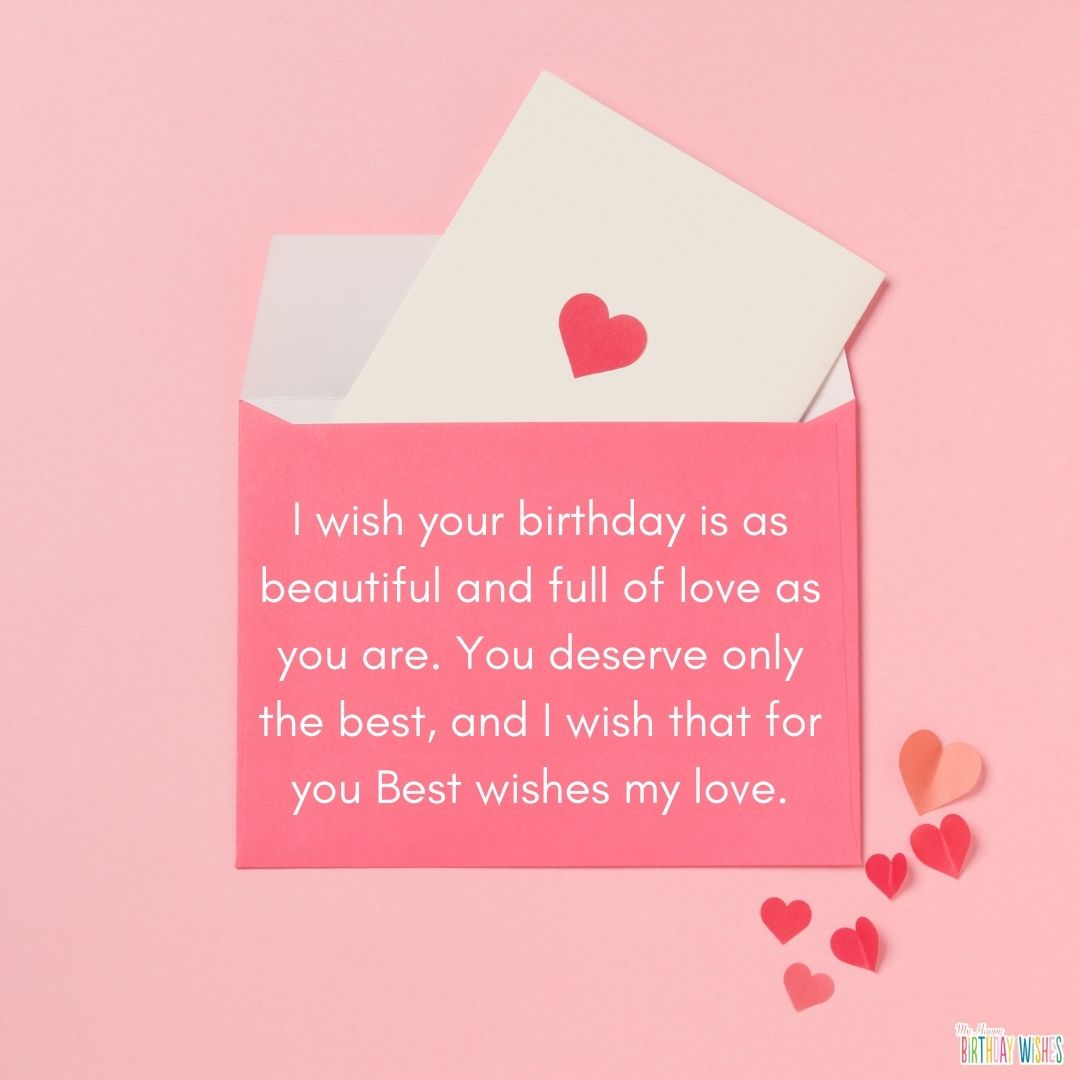 letter card theme design for birthday card with birthday wish for lover