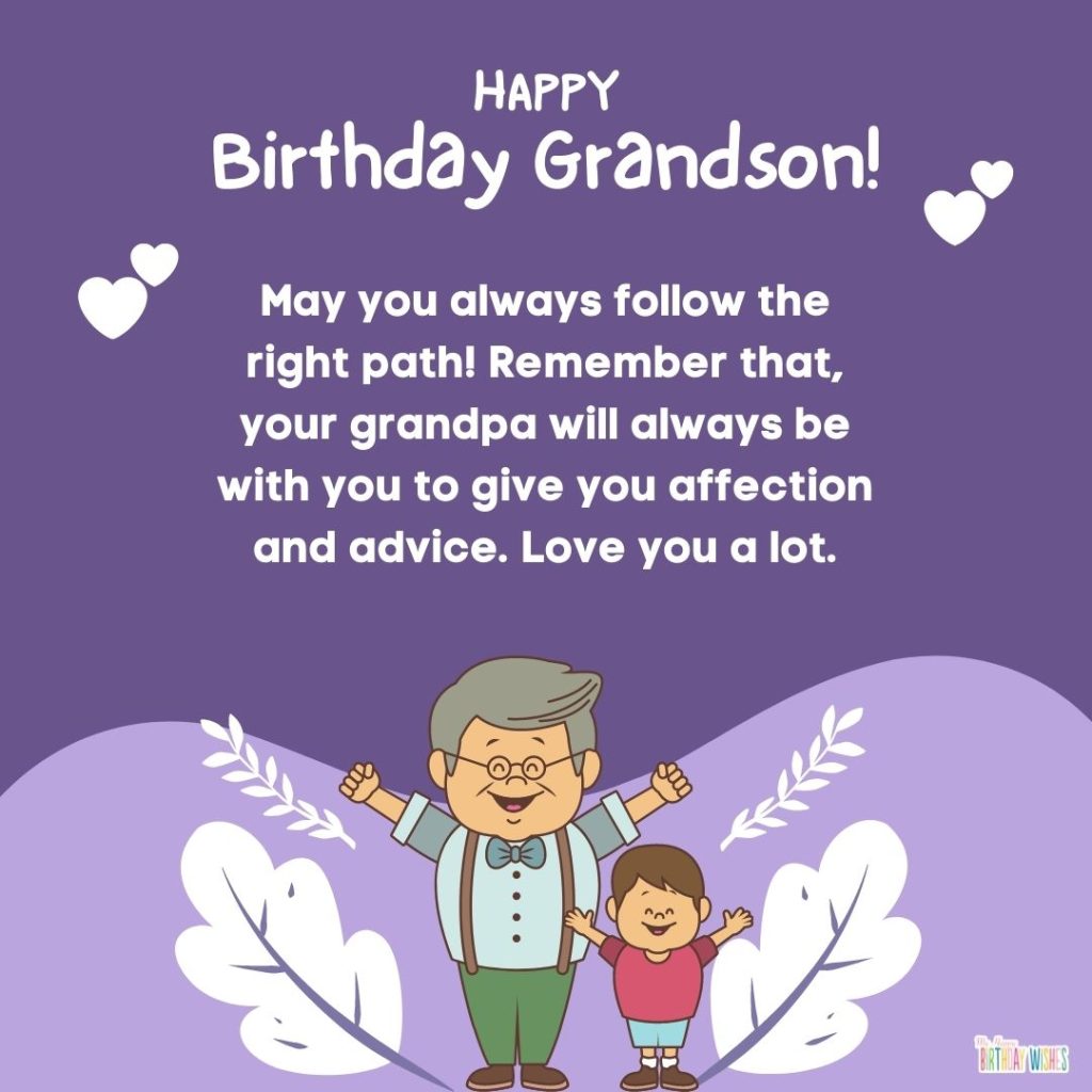 birthday card for grandson from grandpa with cute minimalist design