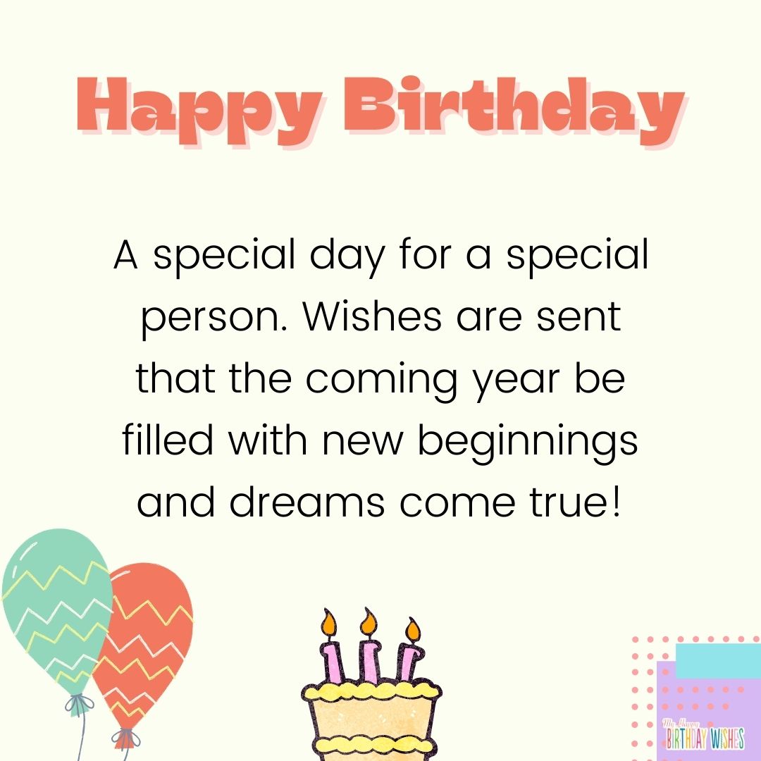 birthday wish for a special person with birthday designs