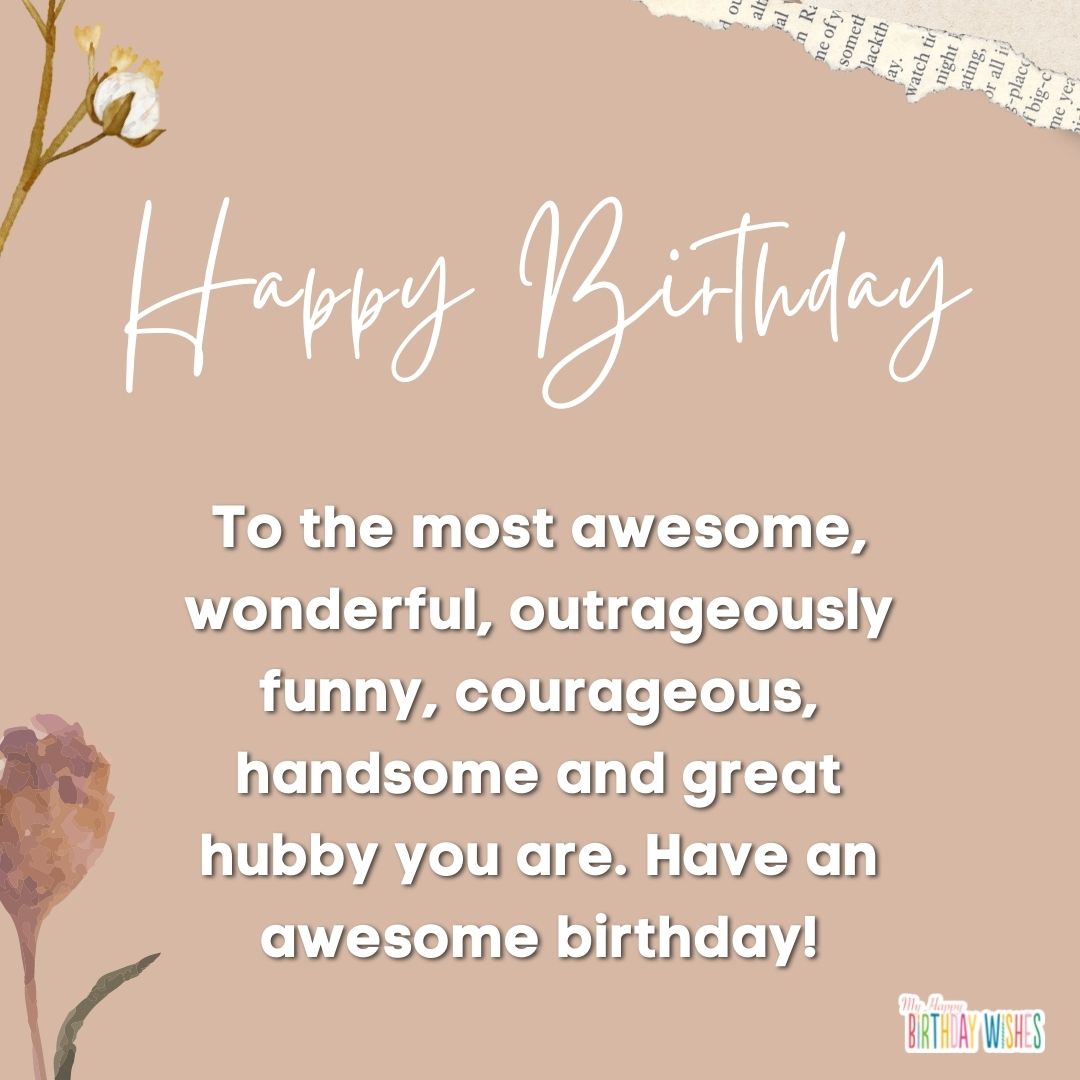 birthday greeting for an awesome husband with modern design card