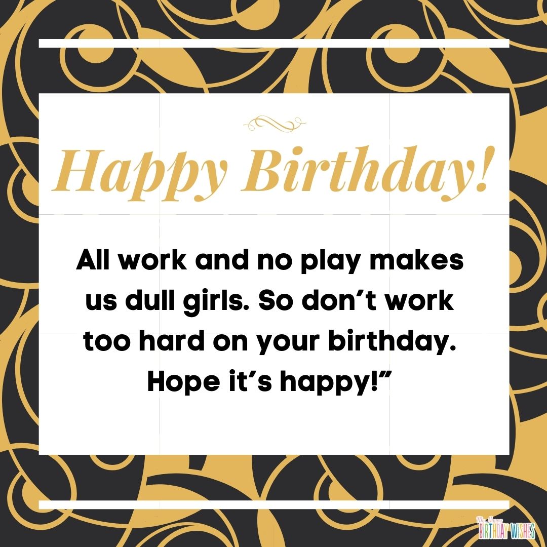 yellow abstract birthday card with birthday wish for workmate