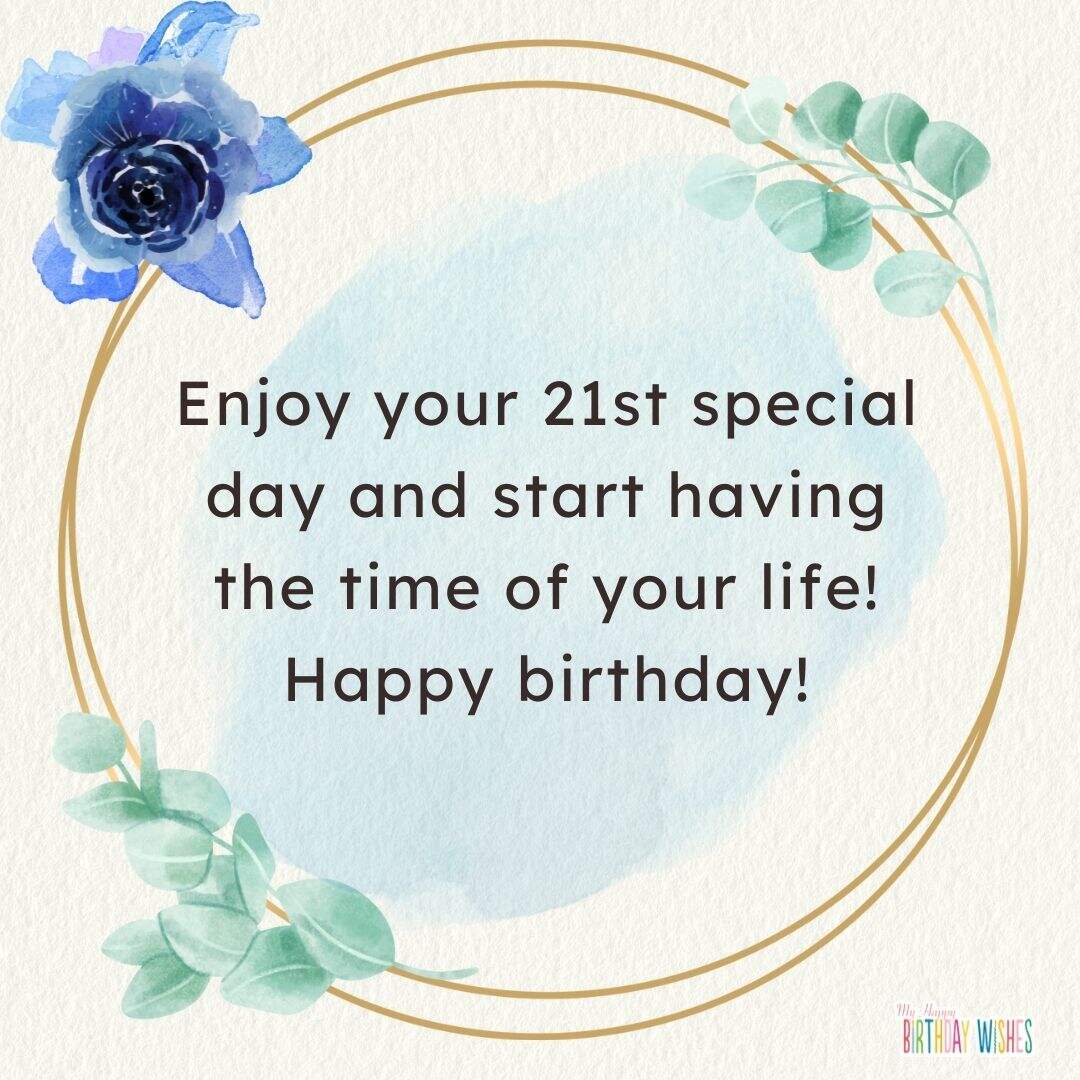 aesthetic and modern design birthday card for 21st birthday