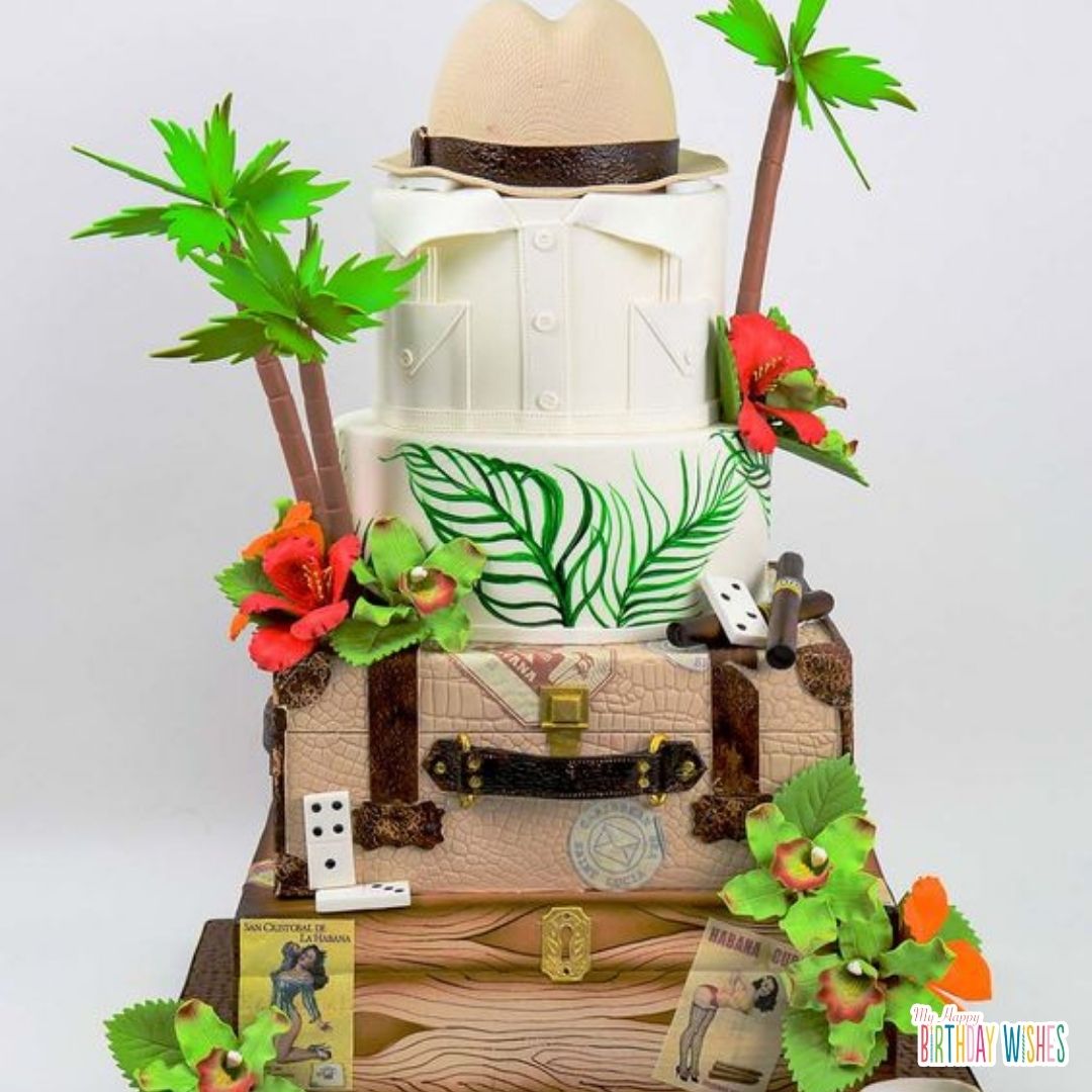 hawaiian summer vibes birthday cake