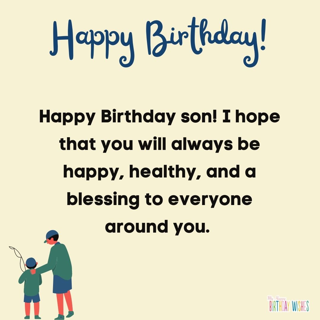 wishing blessings for son with simple design