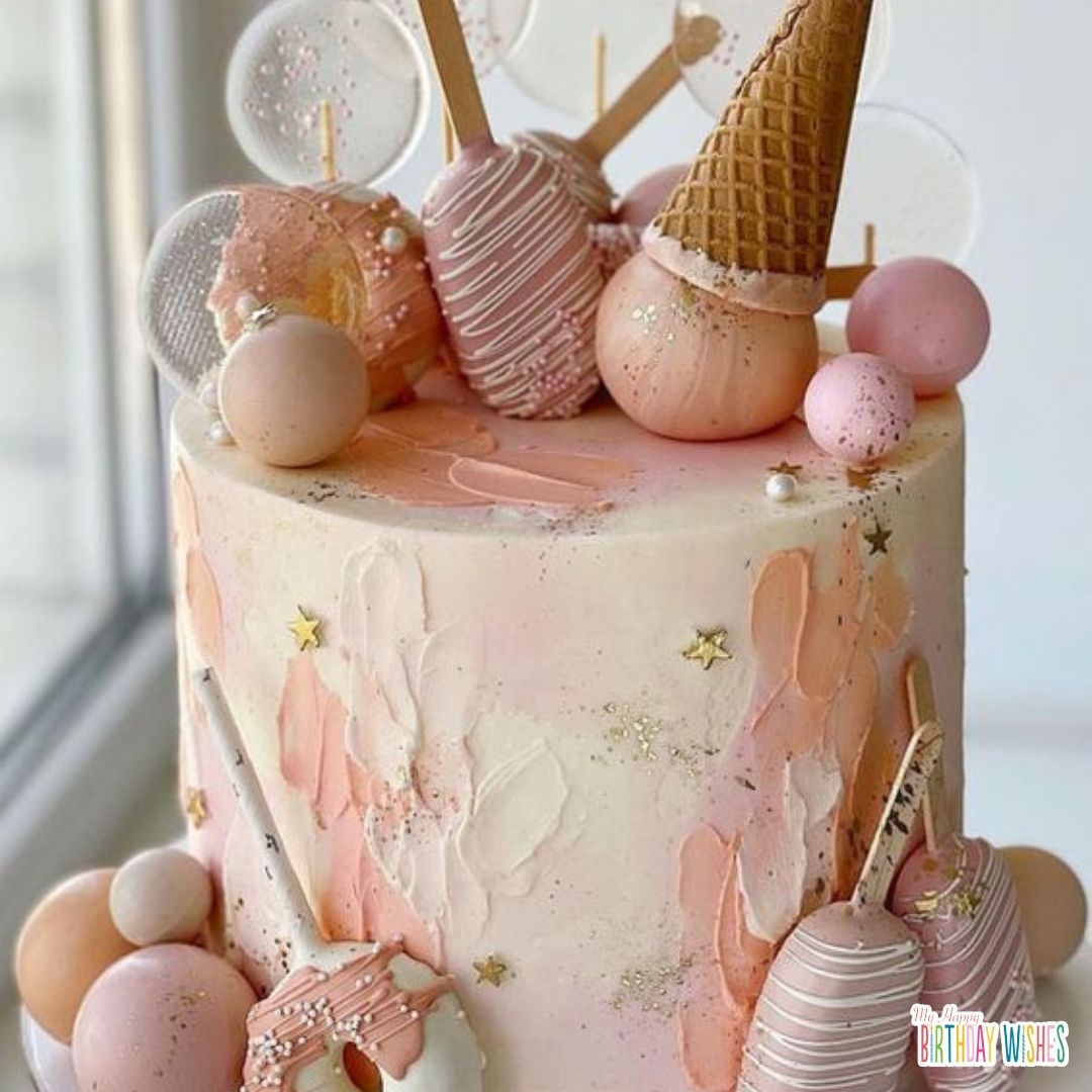 ice cream and ice pops inspired cake