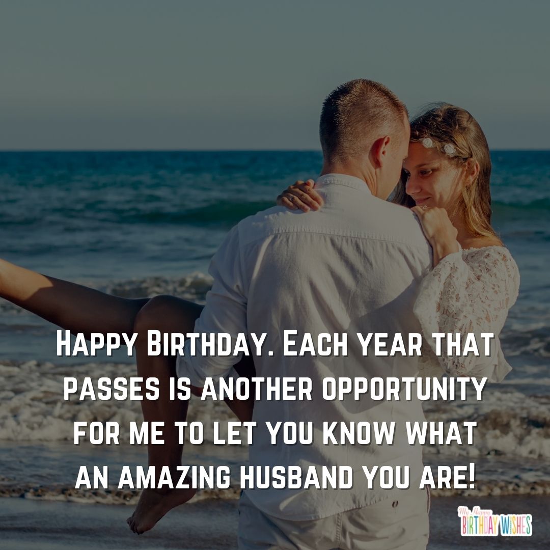 sweet birthday wish for husband with couples picture