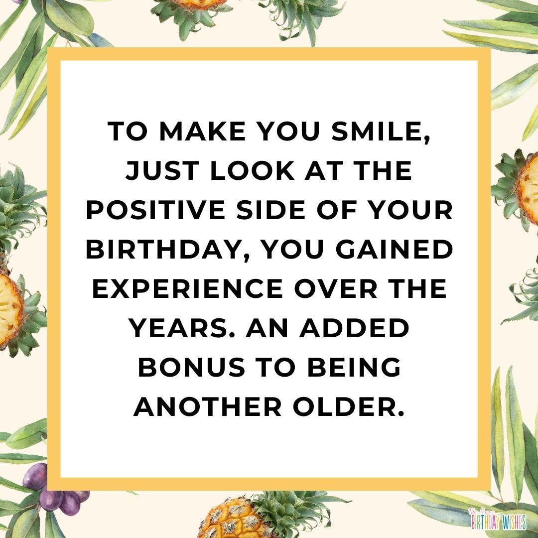 pineapple design birthday card with birthday wish