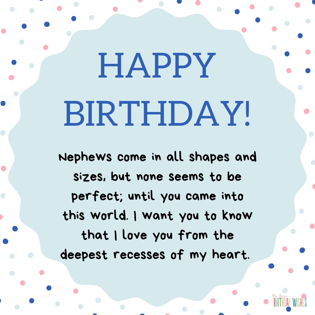 polka dots birthday card for nephew with wishes