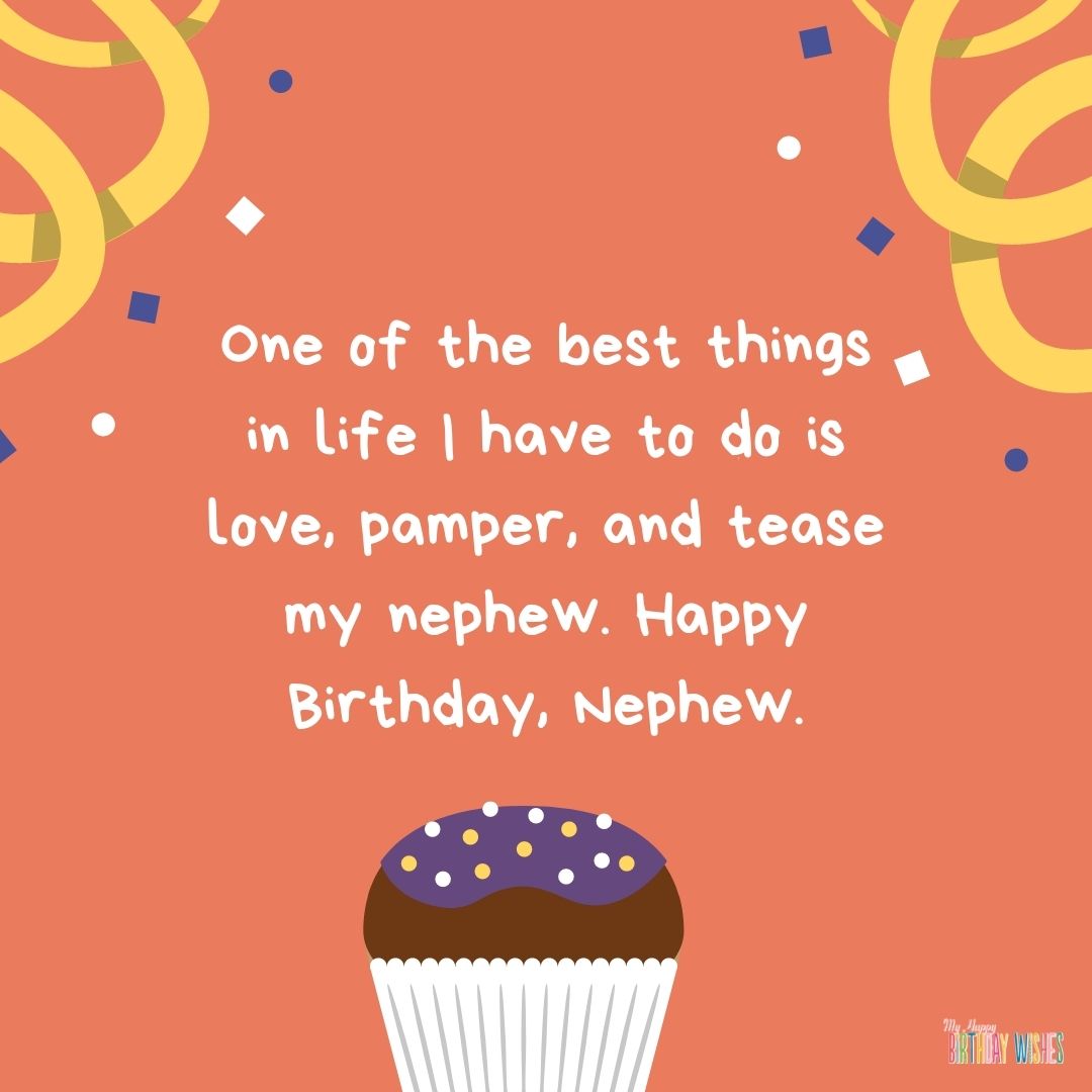 cupcake design birthday card for nephew with confetti