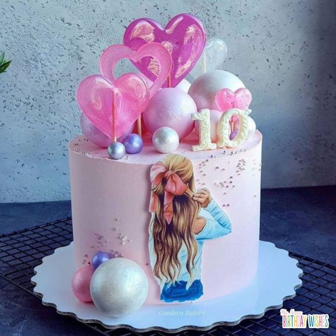 elegant pink birthday cake