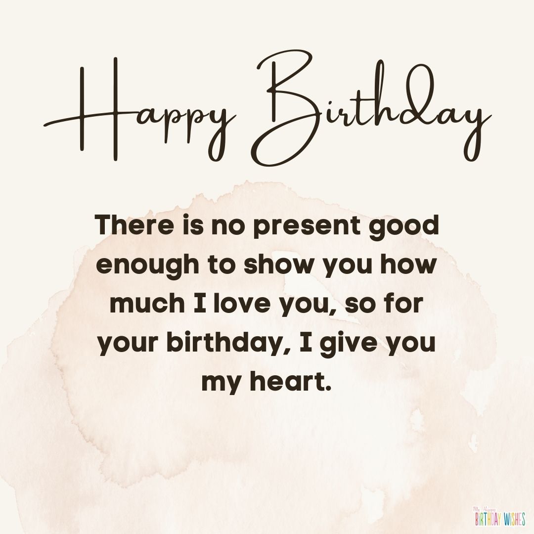 gradient brown birthday design card with short birthday wishes
