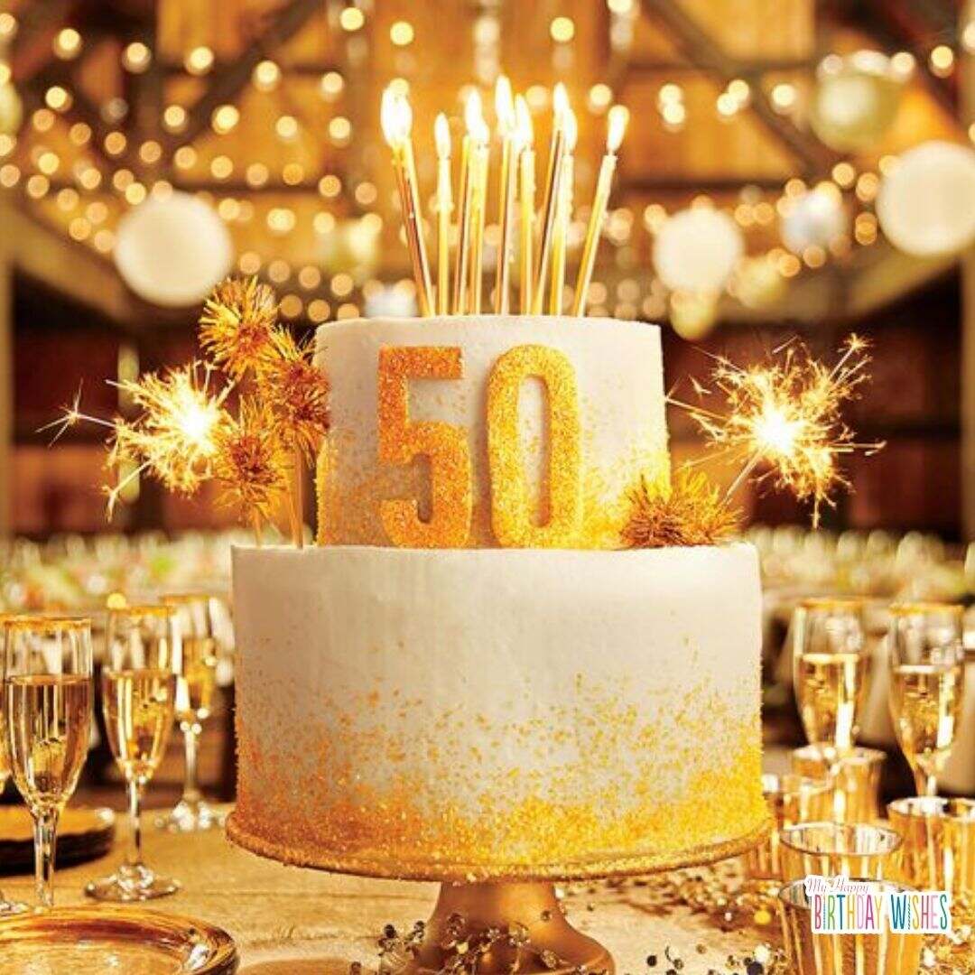 birthday cake ideas with sparkles design - 50th birthday cakes