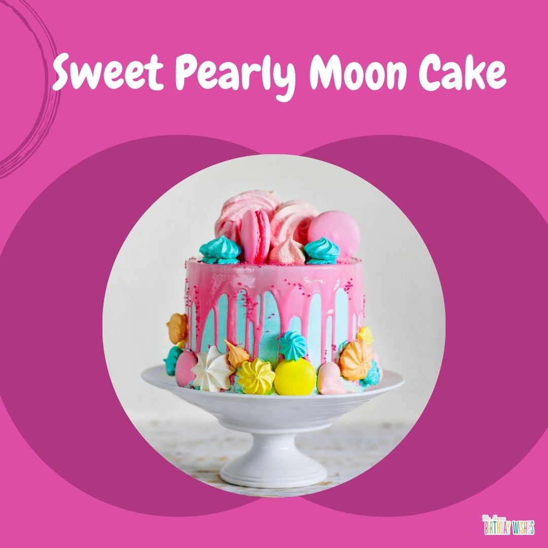 colorful moon birthday cake