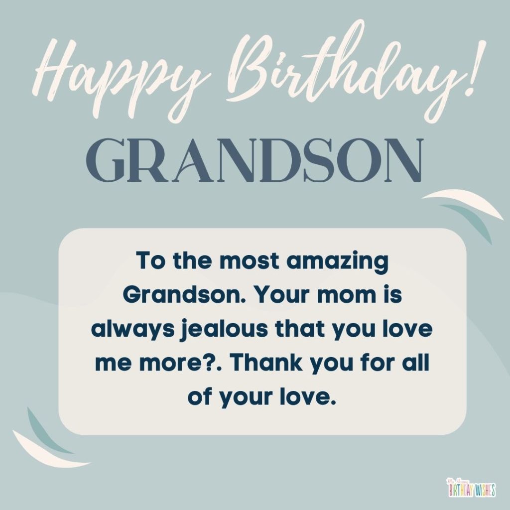 elegant blue theme design birthday card and wishes for grandson